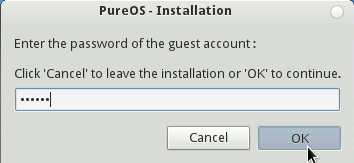 Linux PureOS 7.0 GNOME Installation Set Guest Account Pass