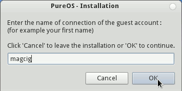 Linux PureOS 7.0 GNOME Installation Set User