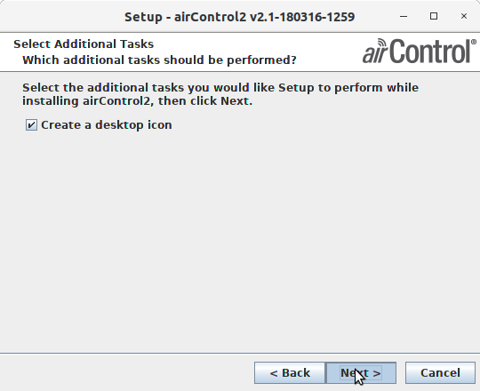 How to Install airControl on Debian Linux - Desktop Icon