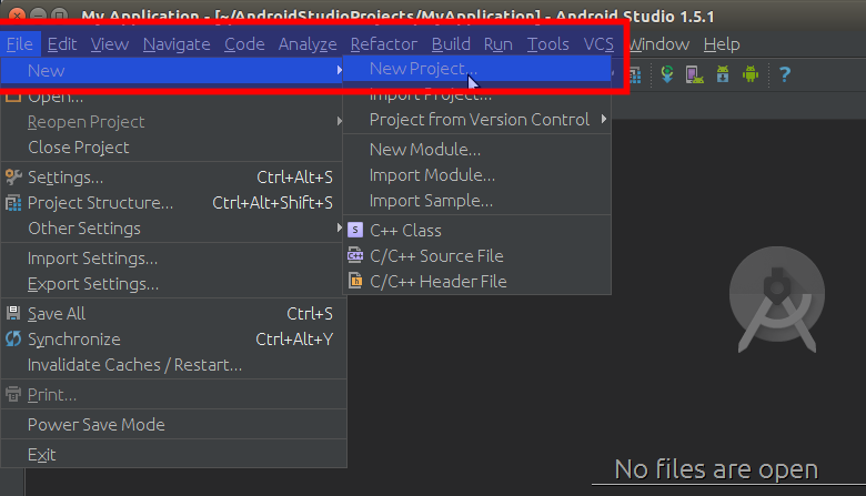 Android Studio How to Create a New Android Project - Creating a New Project