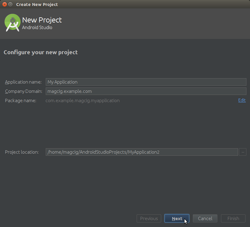 Android Studio How to Create a New Android Project - Configure the Project
