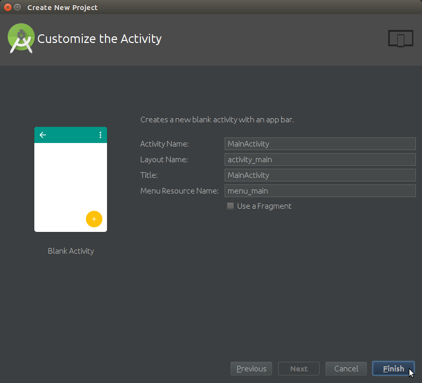 Android Studio How to Create a New Android Project - Customize the Android Activity