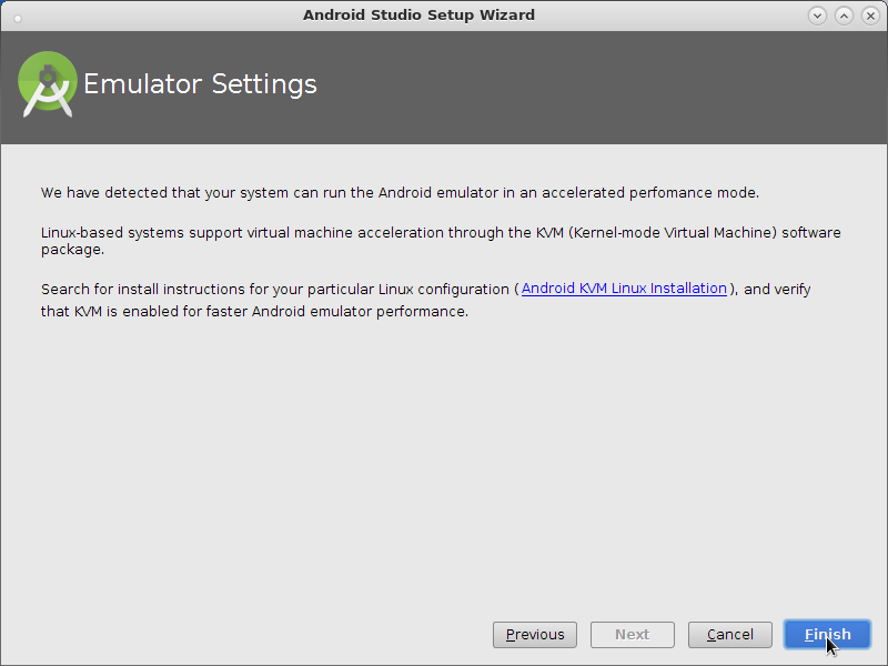 Android Studio Quick Start for Linux - emulator settings