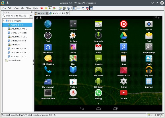 Android x86 Setup on VMware Workstation 11 - android apps on device