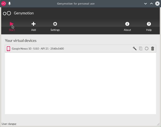 Gennymotion Quick Start on Ubuntu 15.04 Vivid - launching