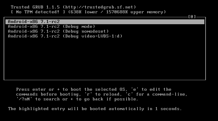 How to Install Android 7.1 VirtualBox Virtual Machine - GRUB booting android x86 on VirtualBox