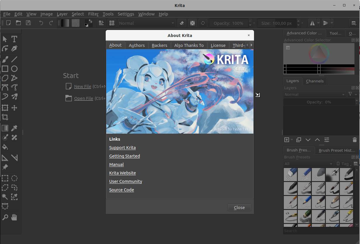 How to Install Krita on Linux Mint 17 LTS - UI