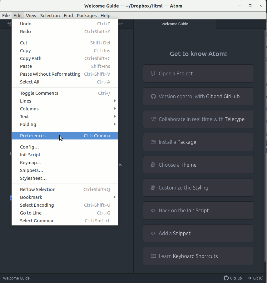 How to Create Atom Snippet Step by Step Quick Start Guide - Settings