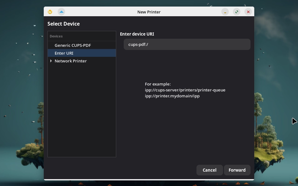 BigLinux Add Printer Quick Start Guide - Select Device