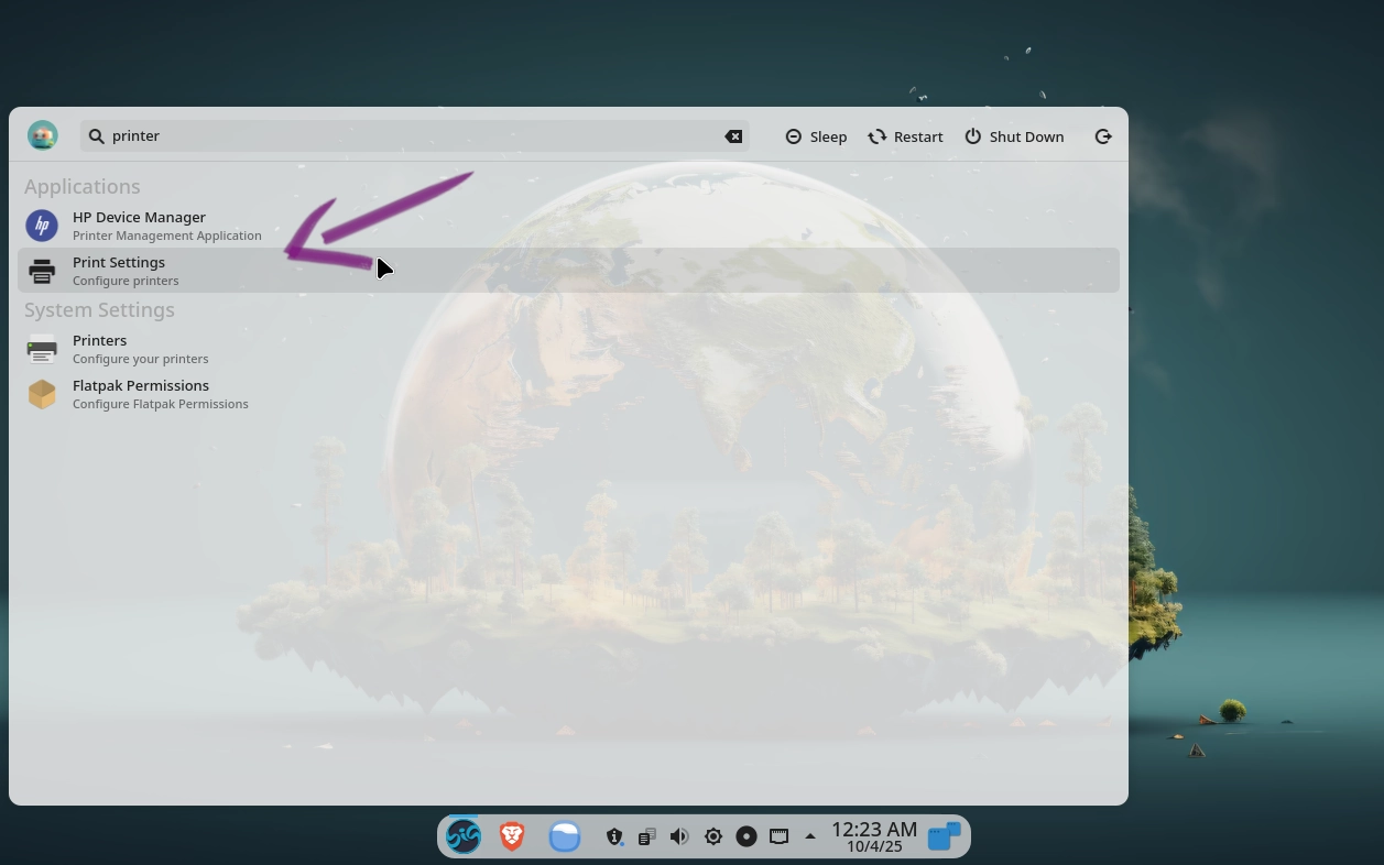 BigLinux Add Printer Quick Start Guide - Printin Settings