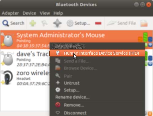 How to Connect Apple Bluetooth Magic Mouse in Ubuntu 14.04 Trusty - Select HID