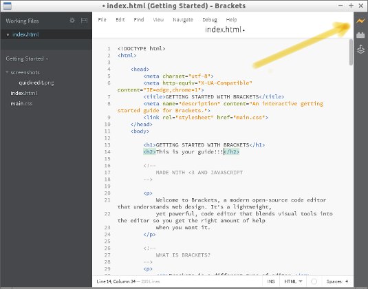 Brackets Debian Installation Guide - Click live preview button