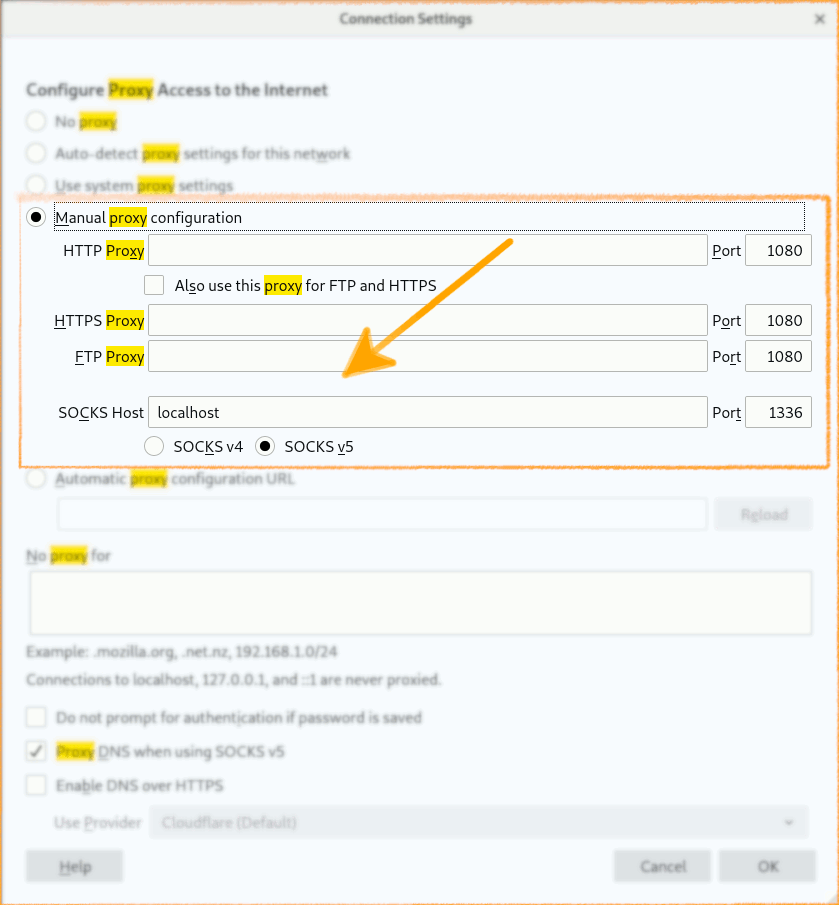 Firefox SOCKS5 Manual Configuration