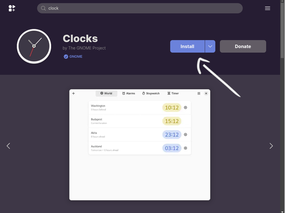 Flathub web page