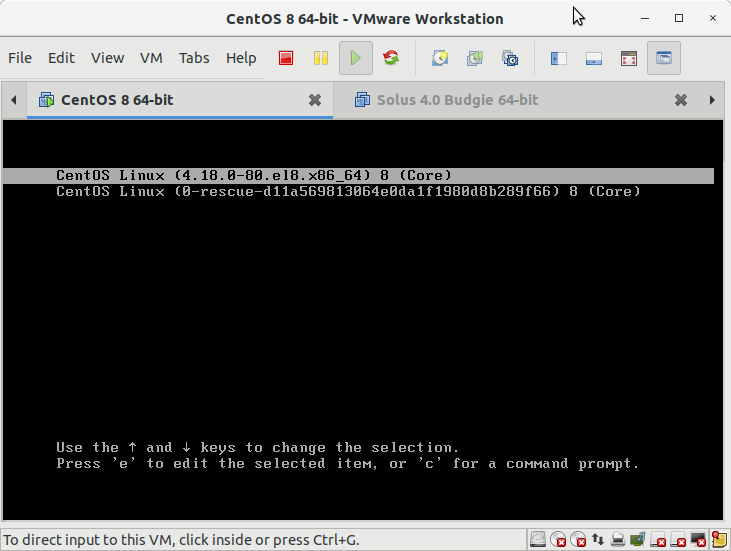 CentOS 8.x/Stream-8 Boot Single User Mode Easy Guide - CentOS GRUB Splash