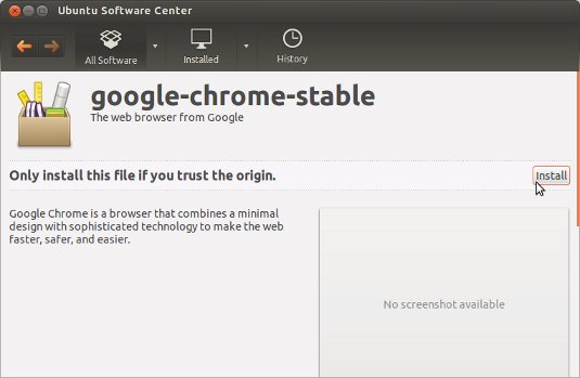 Ubuntu Install Chrome by Ubuntu Software Center