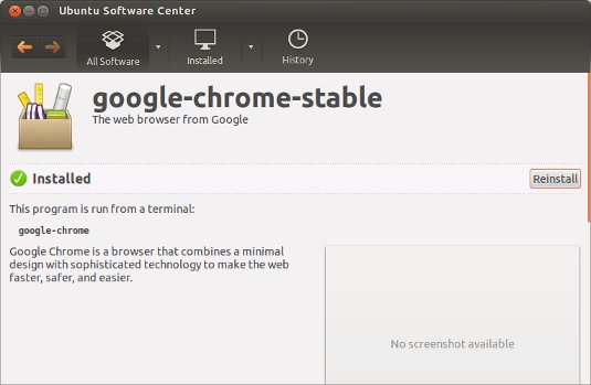 Ubuntu Chrome Installed