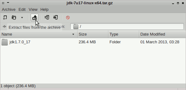 Install Oracle JDK 7 Elementary OS Linux - Extraction