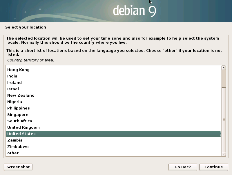 Installing Debian Stretch 9 on a VMware Fusion VM - location