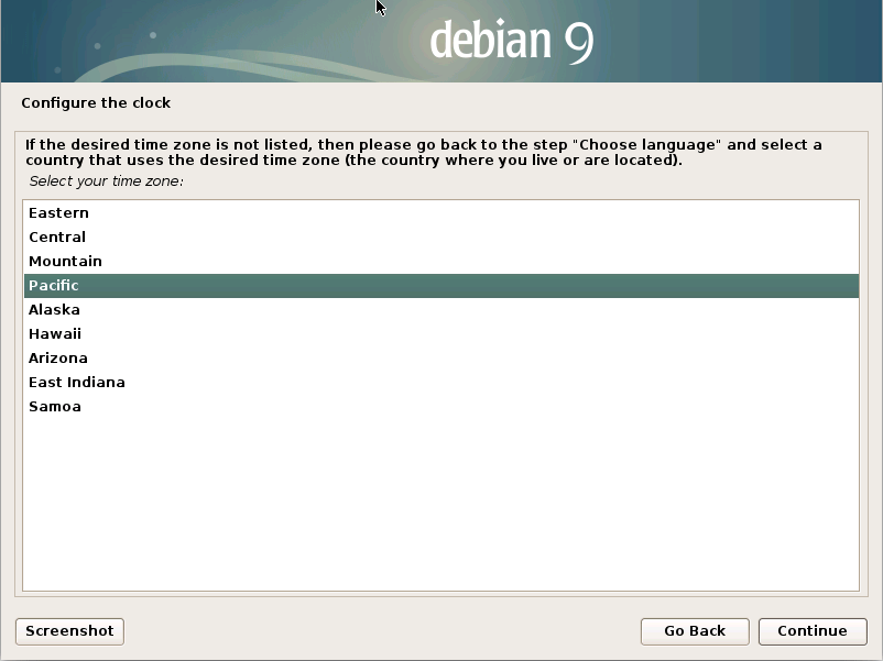 Installing Debian Stretch 9 on a VMware Fusion VM - clock