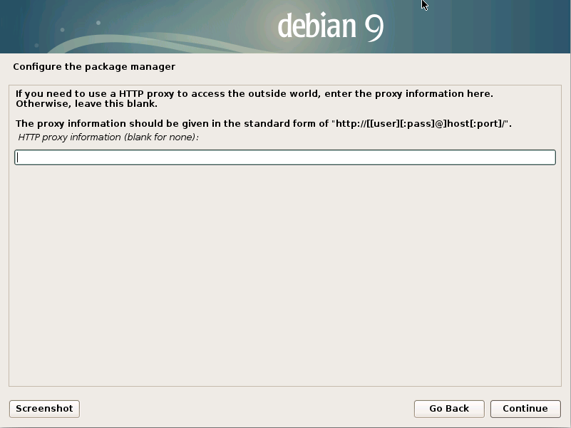 Installing Debian Stretch 9 on a VMware Fusion VM - proxy