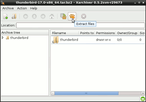 Install Mozilla Thunderbird on Debian Extraction
