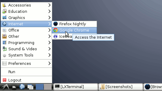 Debian Linux Wheezy Lxde Laucher Chrome
