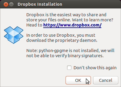 Quick-Start with DropBox on Linux - Start SetUp