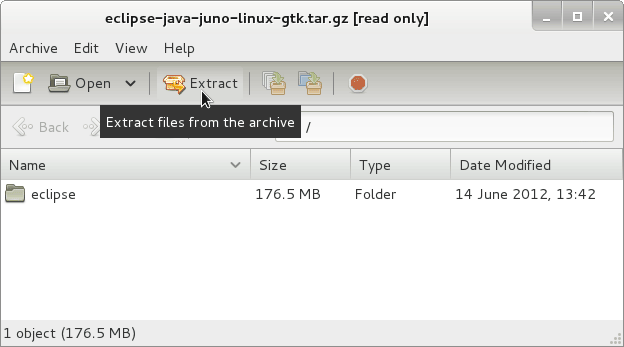 Linux GNOME Eclipse Java Extraction