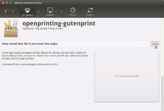 How to Install Epson L550/L555 Printer Drivers on Ubuntu 15.04 Vivid - Ubuntu Software Center