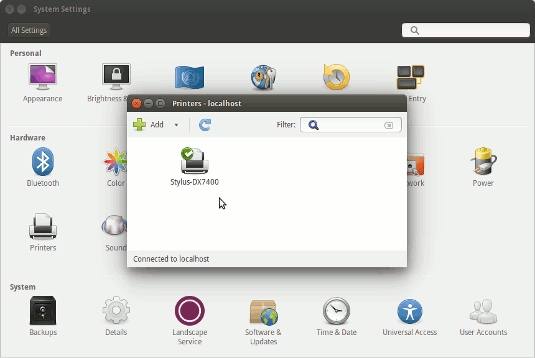 Ubuntu System Settings Printers