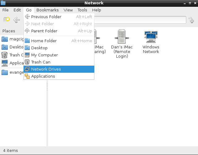 Fedora macOS Easy File Sharing with afp - File Manager Network Drives