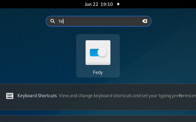 How to Install Fedy in Fedora 35 - Launcher