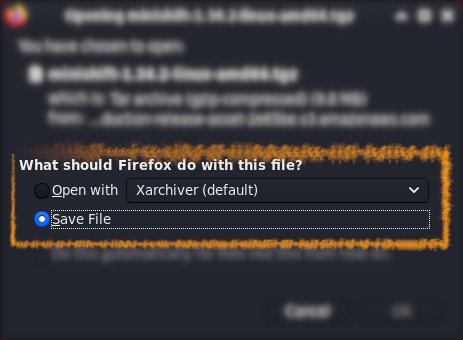 Video DownloadHelper Companion App Fedora 35 Installation - Firefox Prompt
