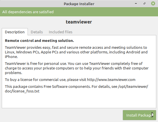Install TeamViewer 15 for Linux Mint 21.x - Installing by Package Manager 1