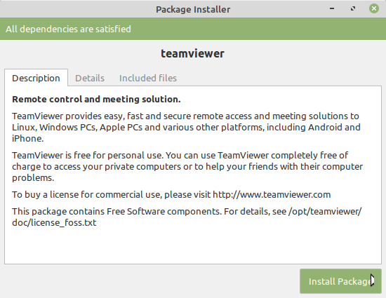 Install TeamViewer 15 for Linux Mint 19.3 Tricia - Installing by Package Manager 1