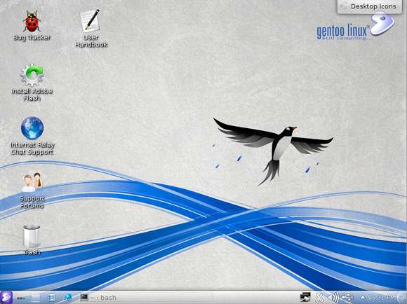 Linux Gentoo 2012 KDE 4 Desktop