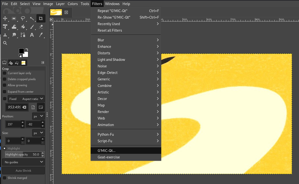 Installing GIMP G'MIC Plugin on Ubuntu 24.04 - UI
