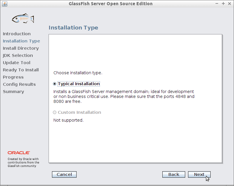 Install Glassfish 4 on CentOS 6.X KDE4 Linux - 2 Installation Type