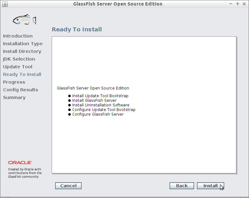 Install Glassfish 4 on CentOS 7.x KDE4 Linux - 6 Start Installation