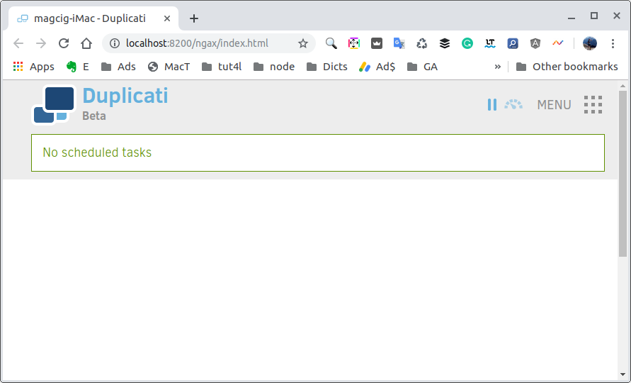 How to Install Duplicati in Linux Mint 18 - UI