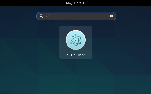 Step-by-step Install sFTP Client in Fedora 32 GNU/Linux - Launching