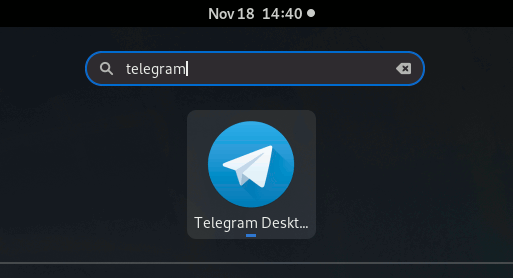 How to Install Telegram Desktop Flatpak on Fedora 30 - Launcher