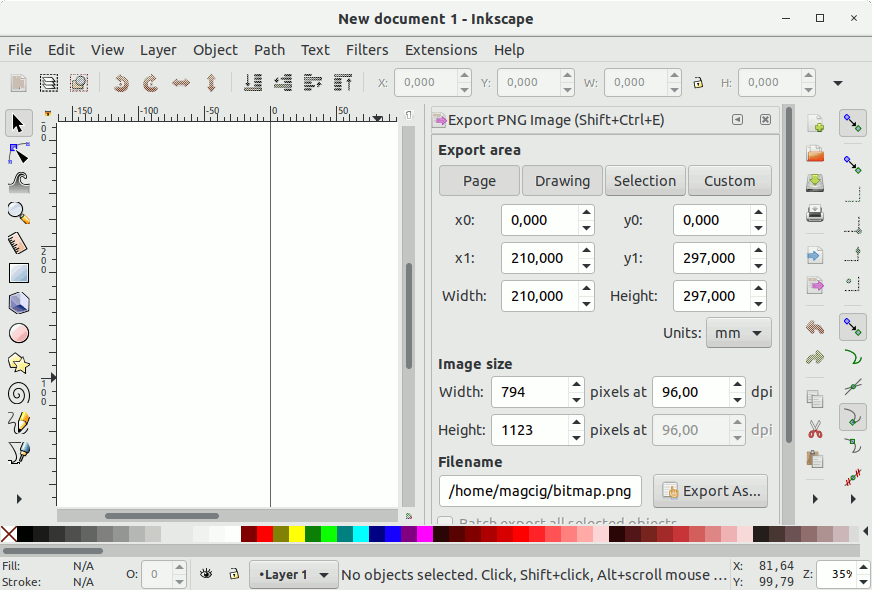 Installing Inkscape on Debian Buster - UI
