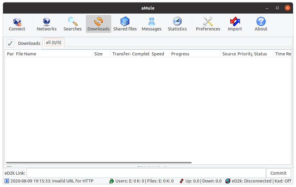 How to Install aMule in Debian Buster - UI