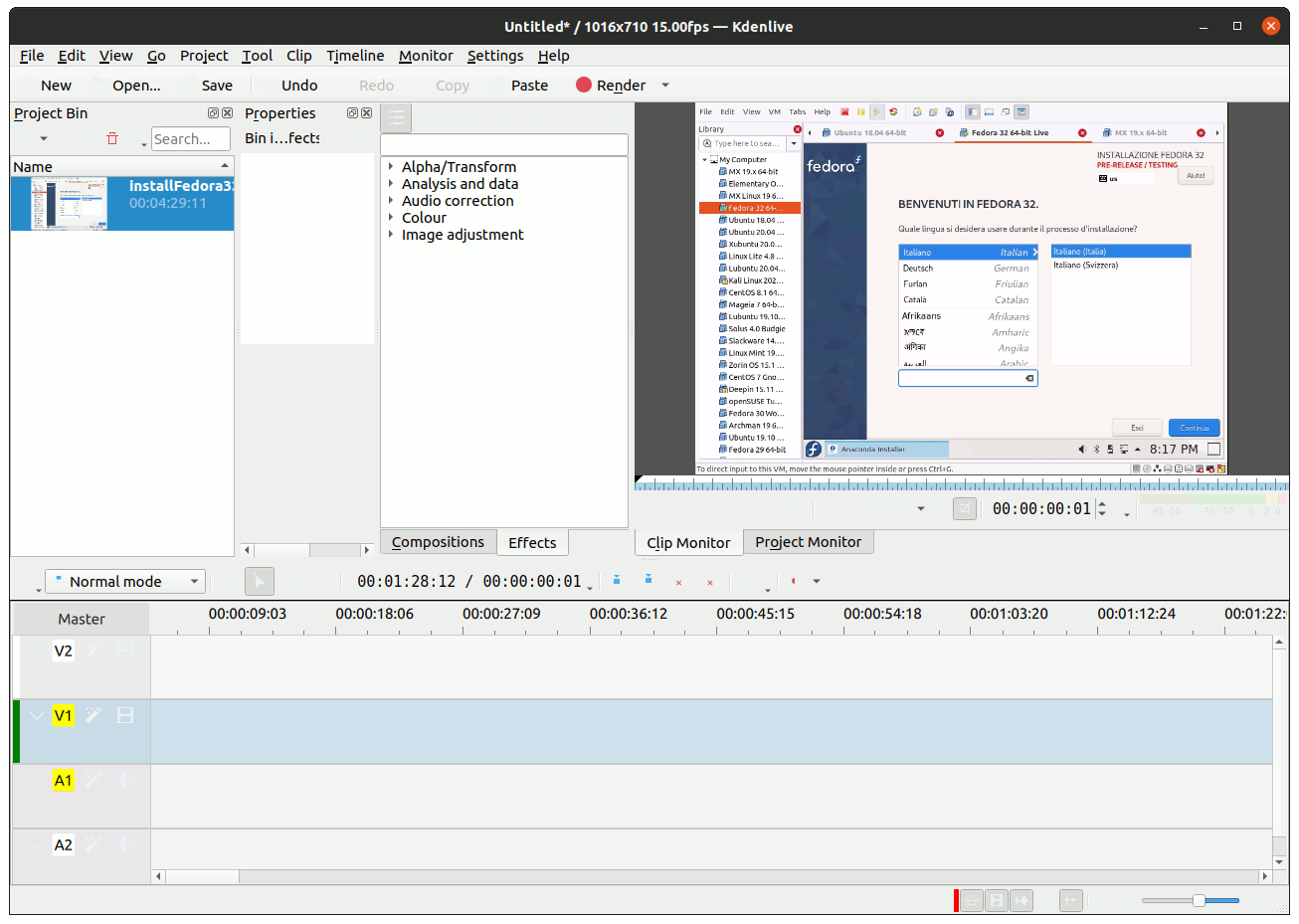 Step-by-step Kdenlive Ubuntu 18.04 Installation - UI