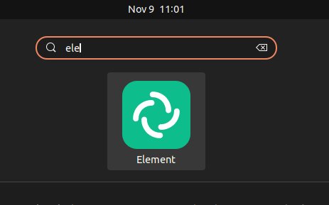 Element Ubuntu 21.10 Installation Guide - Launcher