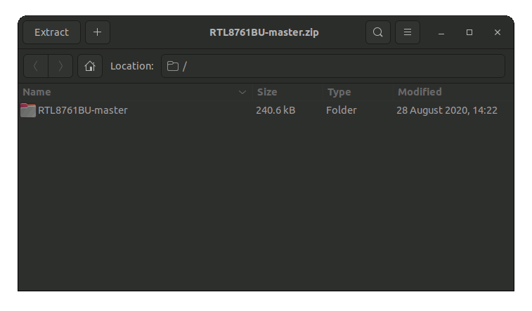 How to Install Realtek rtl8761BU Driver in Kali Linux - Extraction