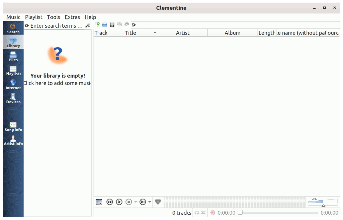 Installing Clementine on Ubuntu 18.04 - UI