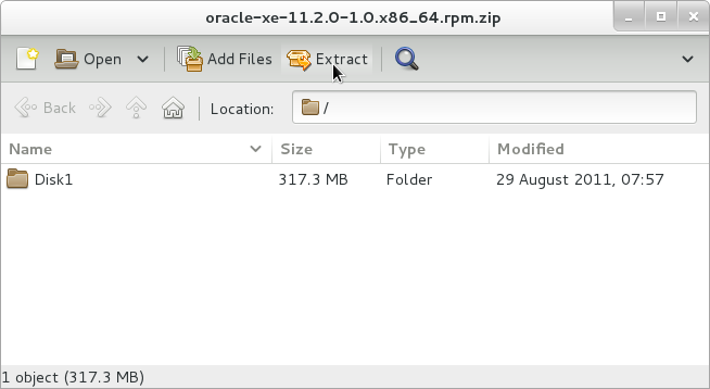 How to Install Oracle 11g R2 Express Database for Oracle Linux 7 - Extraction